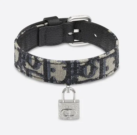 Chic designer dog collars to shop for your pup: DIOR Oblique Jacquard Dog Collar