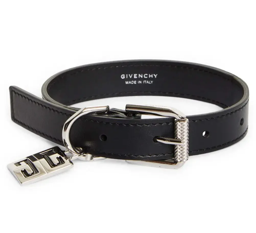 Chic designer dog collars to shop for your pup: DISNEY X GIVENCHY 4G Leather Dog Collar