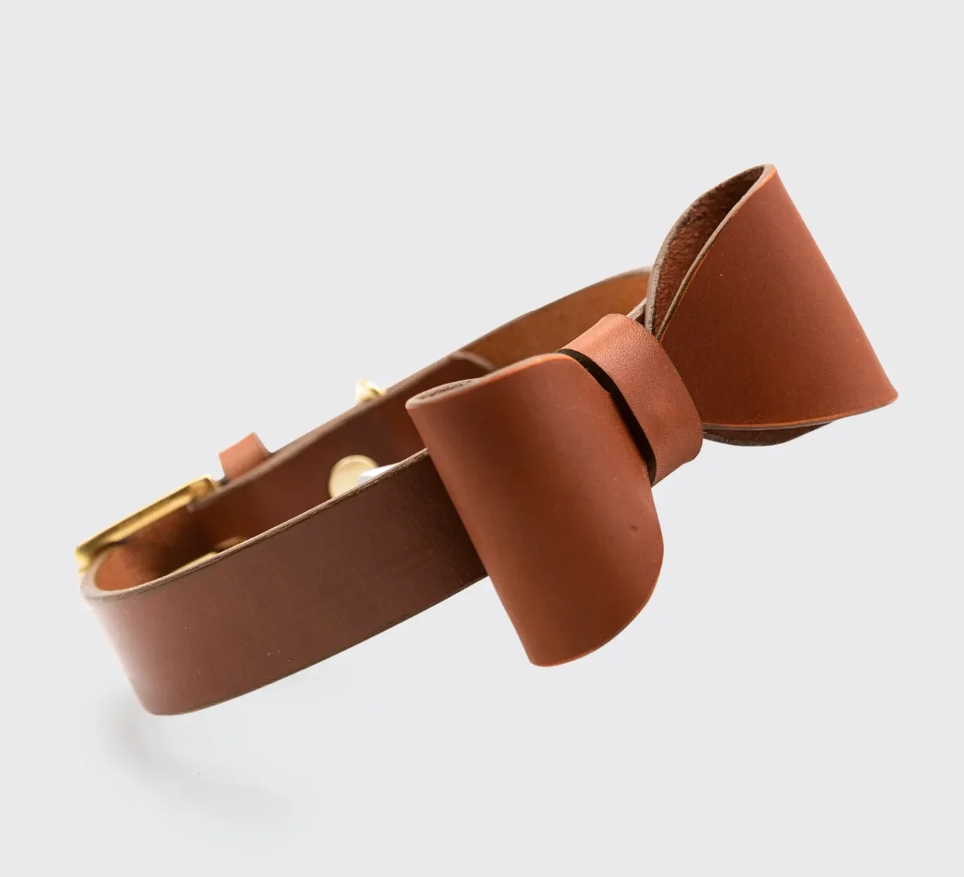 Chic designer dog collars to shop for your pup: GIANNI COOLING Dog Bow Tie Leather Collar