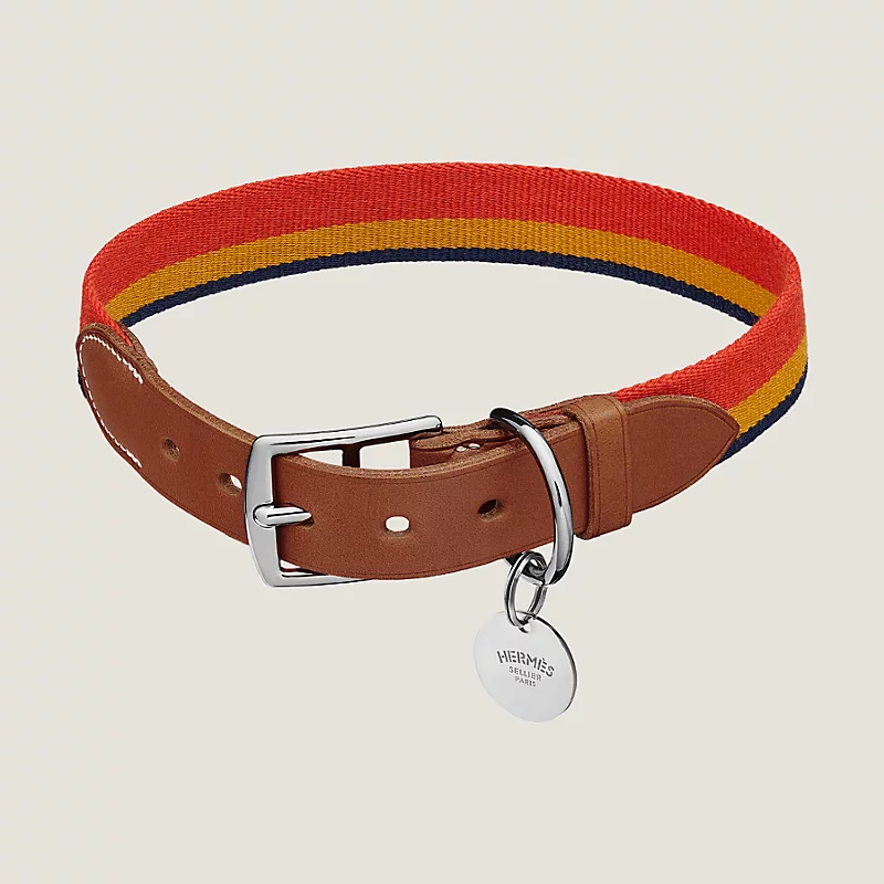 Chic designer dog collars to shop for your pup: HERMES Rocabar II Dog Collar