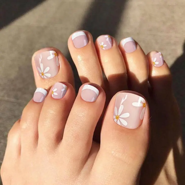 French - Rhinestone TOE Nail Art | Simple toe nails, Toe nails, Pretty toe  nails
