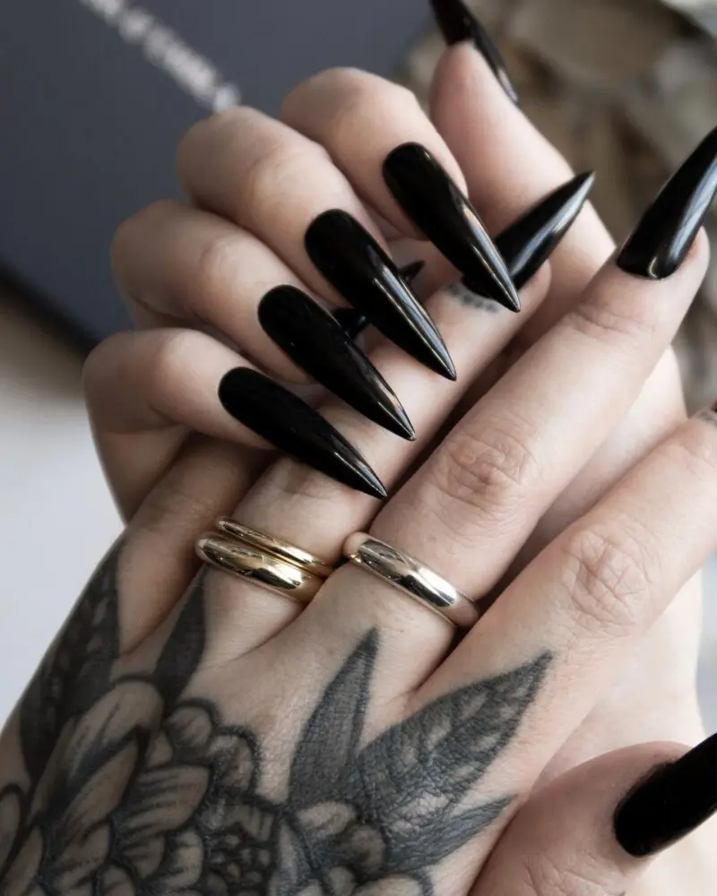 Fashion False Gothic Black Star Moon Flame Pattern Fake Nails Press On Nails  | eBay