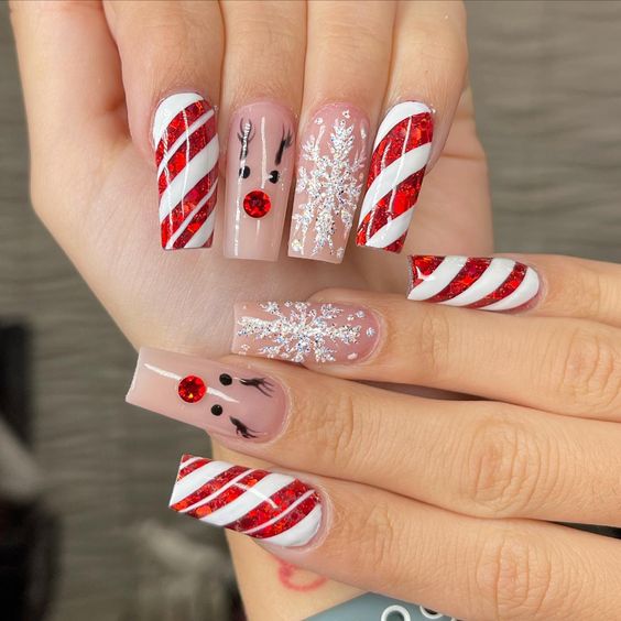 christmas acrylic nails