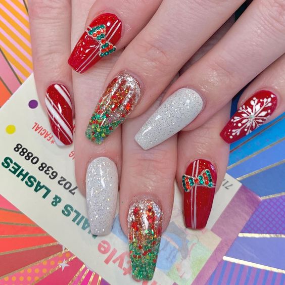 60+ Ideas For Christmas Acrylic Nails For 2023