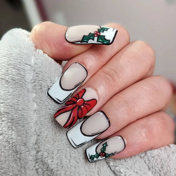 christmas acrylic nails