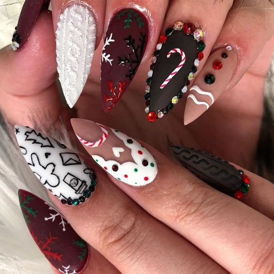 christmas acrylic nails