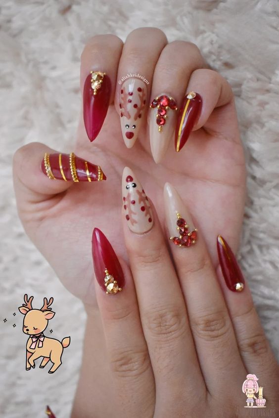 christmas acrylic nails