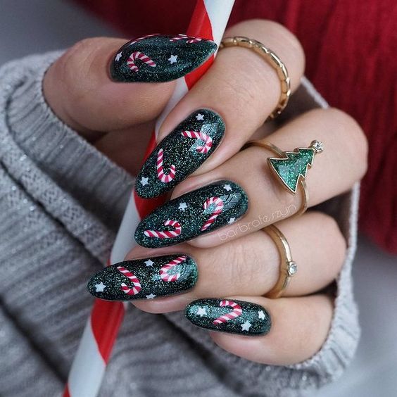 christmas acrylic nails